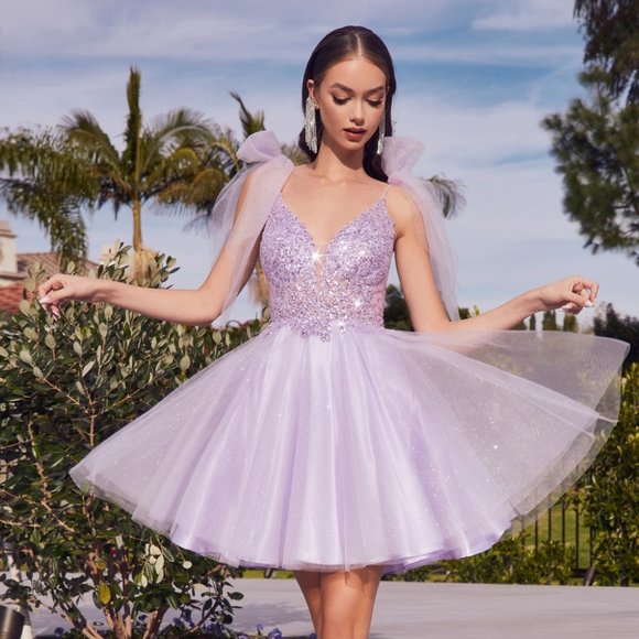 NEW SLEEVELESS OFF SHOULDER BABY DOLL SHORT TULLE SEQUINED DRESS WITH ZIP CD0174 - Picture 1 of 8